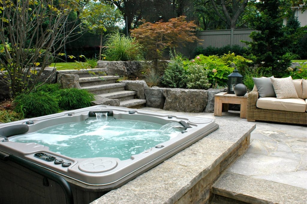 Hot Tub with Landscaping